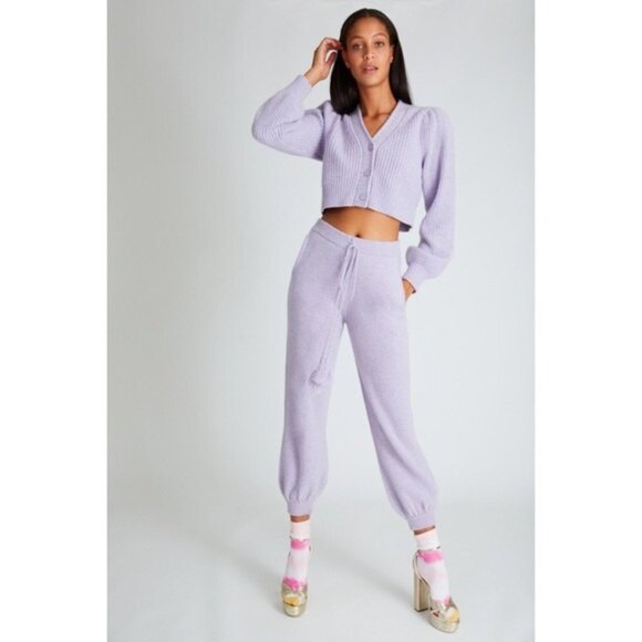 LoveShackFancy Tristan Pant in Purple, Wool Cashmere, Size Small - Picture 15 of 16